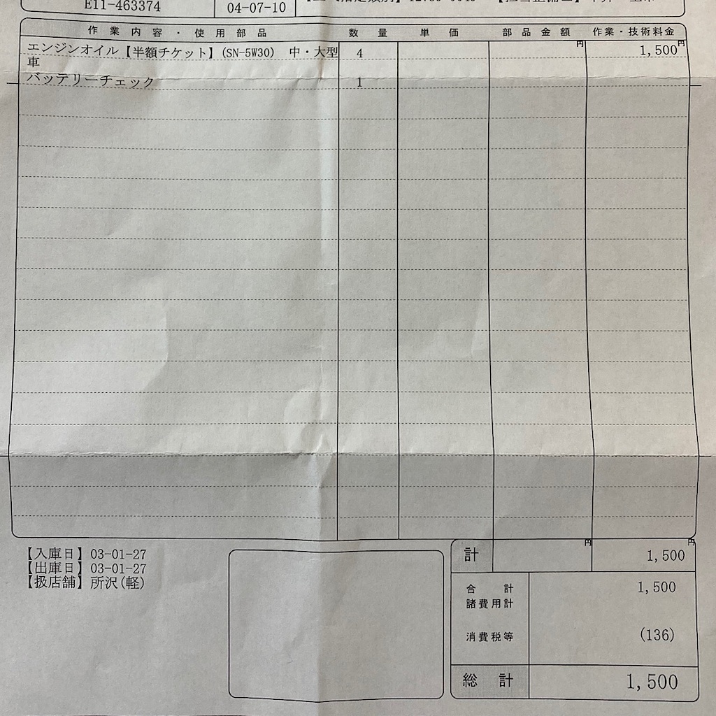 エンジンチェックランプが点いたので車検の速太郎に持って行った結果